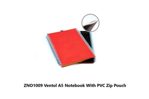 ZNO1009 Ventol A5 Notebook With PVC Zip Pouch