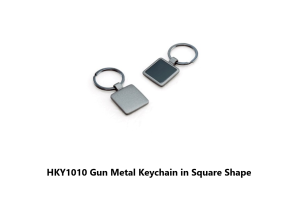 HKY1010 Gun Metal Keychain in Square Shape