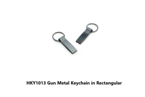 HKY1013 Gun Metal Keychain in Rectangular