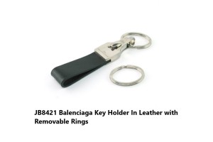 JB8421 Balenciaga Key Holder In Leather with Removable Rings