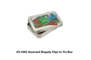 JCL1002 Assorted Shapely Clips In Tin Box