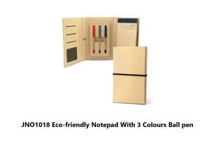 JNO1018 Eco-friendly Notepad With 3 Colours Ball pen