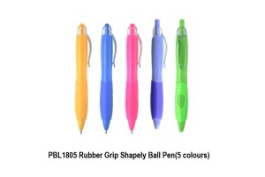 PBL1805 Rubber Grip Shapely Ball Pen(5 colours)